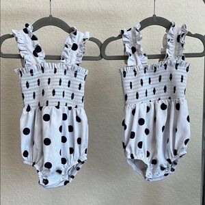TWIN Polka Dot Baby Romper